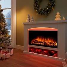 Endeavour Fires Duggleby Electric Fireplace in an Off White MDF Fire Suite