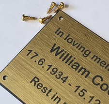 Engraved Memorial Plaque Brass