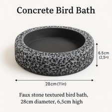 Handcrafted Concrete Birdbath – Rustic Textured Finish