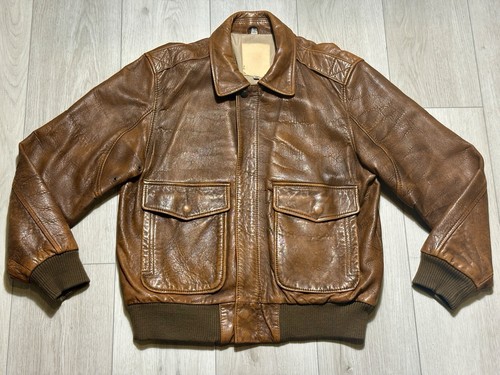 Vtg 80s leather flight - vtg, a-2