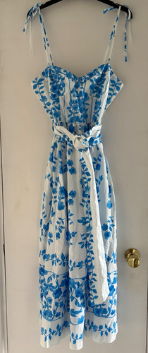Zara blue white floral midi - &,