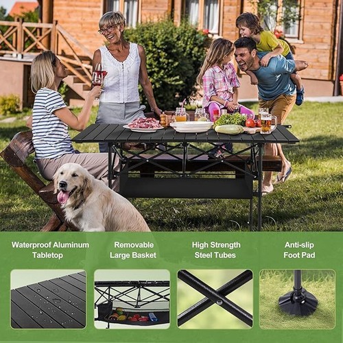 Portable roll camping table - portable,