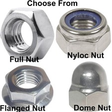 STAINLESS STEEL NUTS FULL FLANGED NYLOC DOME M2 M2.5 M3 M4 M5 M6 M8 M10 M12 M16