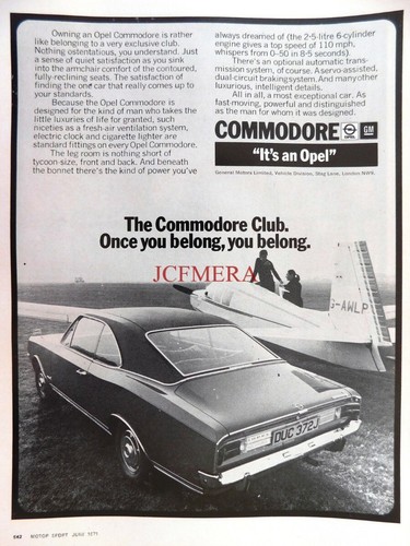 Opel commodore 1971 saloon - opel, 'commodore'