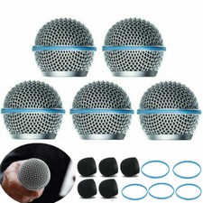 5X Microphone Grill Mic Grill Ball Head Mesh For Shure Beta58A SM58 Pgx24 Slx24#