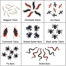 100 PCS Realistic Insects Toys Set, Plastic Bugs and Insect Figures, Bugs Toys