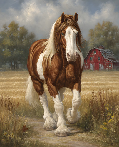 Clydesdale horse field by - clydesdale,