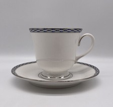 Royal Worcester Francesca Platinum Cup And Saucer Fine Bone China England