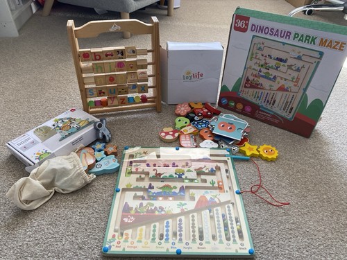 Wooden toys bundle abacus dino - abacus,