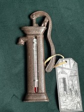 Water Pump Design Cast Iron Garden Wall Thermometer Indoor / Outdoor