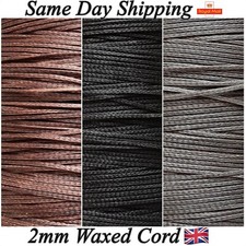 Waxed Nylon Cord 2mm Black