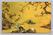 Postcard Advertising Sale of Bird Sanctuary A Mural of Exotic Birds