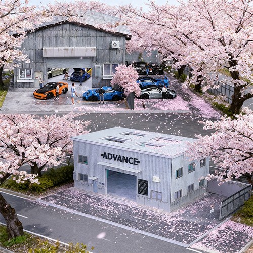 Diorama diecast car - diorama,