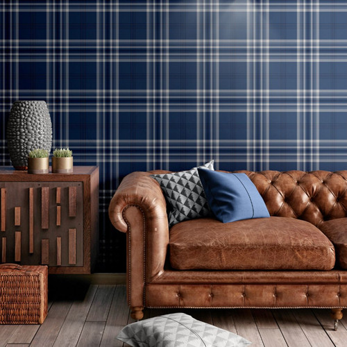 Navy blue check - navy,