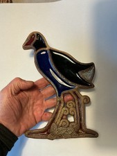 Vintage MIRO NEW ZEALAND Studio Pottery Stoneware Bird Wall Plaque, Pukeko, VGC