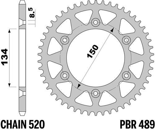 Pbr rear sprocket - rear, hard
