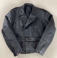 Vintage Leather Biker Jacket Motorcycle Jacket Black EU Size 56 44”