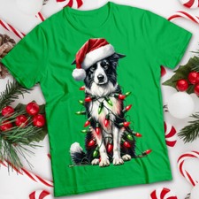 Funny Ugly Mens and Womens Border Collie Christmas T-Shirt Tee #MC