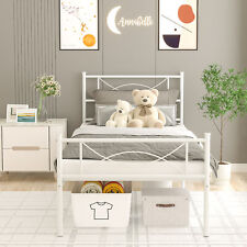 Metal Platform Bed Frame Twin Single Bed with Headboard & Footboard, For Kids