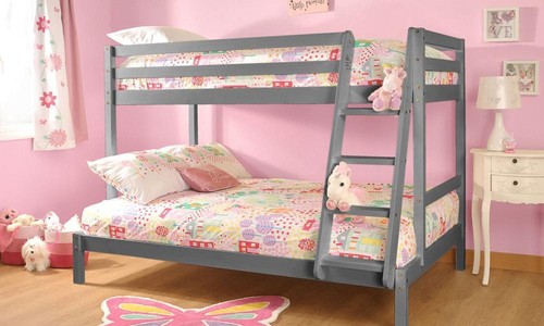 Grey triple bunk bed premium - bunk,