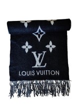 Louis Vuitton Reykjavik Scarf Black & White 100% Cashmere Lv Monogram Scarf