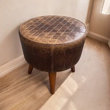 Round Vintage Brown Tan