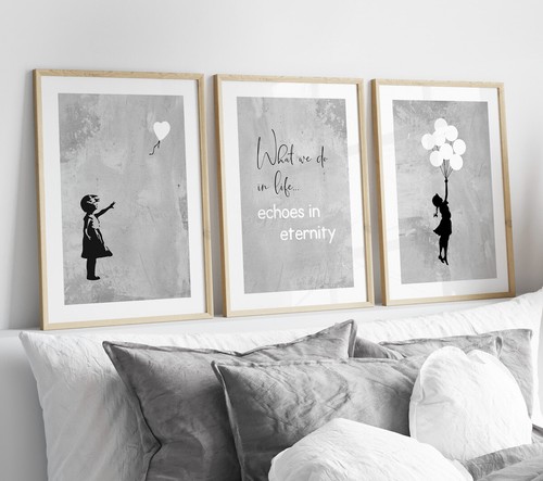 Set banksy heart balloon - set,