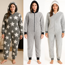 Teddy Fleece 1Onesie Jumpsuit Hoodie Adults Zip Sleep Pyjamas Warm Nightwear
