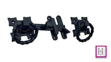 RING GATE LATCH CAST IRON SQUARE HEAVY DUTY TWIST BLACK TRADITIONAL CATCH GARDEN