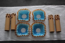 4 coupelles opaline Murano bicolore lustre  lampe applique