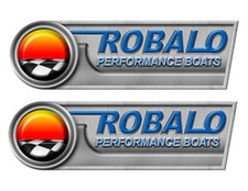 Robalo Boat Stickers. Remastered name plate for boat restoration project
