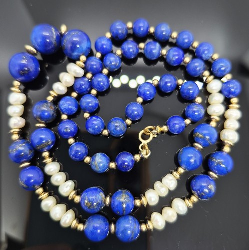 Vintage lapis lazuli pearl - vintage, /pearl