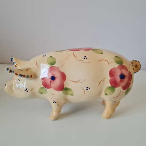 Large ceramic floral pig - floral, not