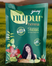 Godrej Nupur Heena Hair Colour 400g – 100% Pure Henna Powder for Hair Strengthen