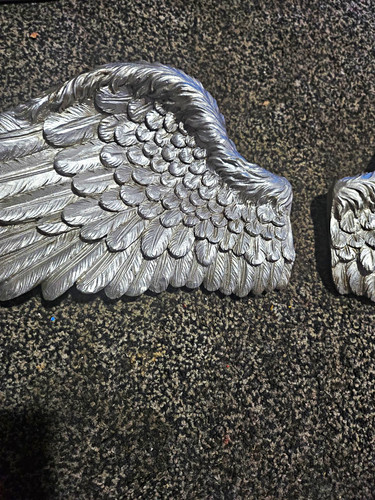 Silver angel wings wall - angel,