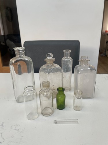 Vintage mixed glass bottles - mixed,