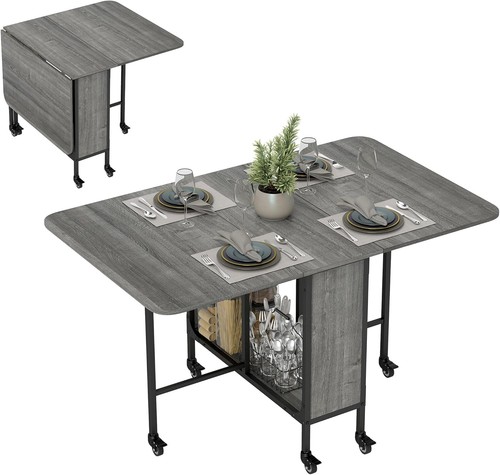 Homcom mobile drop leaf - drop, table