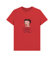 PREMIUM OFFICIAL Betty Boop Betty Boop Faded Graphic Print Red T-Shirt