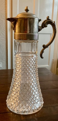 Vintage glass and silver plate - silver,