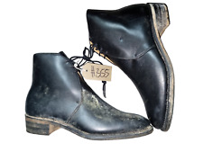 Original British Army Issue Black Leather Officers George Boots Size 9S UK #355