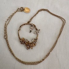 ALEX MONROE • Birds Floral Loop Necklace • 30mm Design • 18” Chain • Sample• NEW