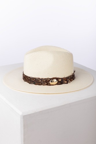 Ladies paper feather panama - ladies,