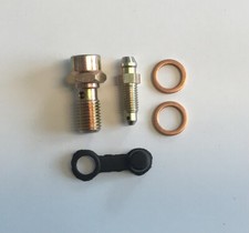 M10 x 1.00mm Banjo Bolt with Bleed Nipple, Cover & 2 Copper Washers