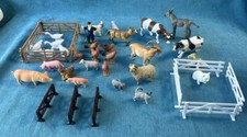 Vintage Lot FARM Animal toys & Accessories Approx 40 Inc. Fences/Farmer