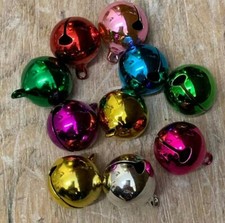Round Jingle bells Christmas 20mm  Silver Gold Green red Charm Christmas