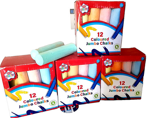Coloured jumbo chalk sticks - 48,
