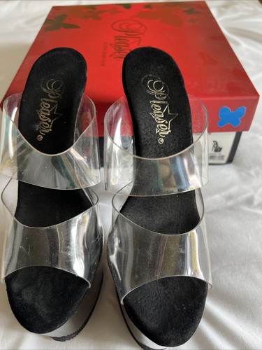 Black clear platform double - 7",