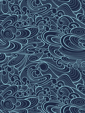 Tula Pink Fabric True Colours Making Waves Navy Rare OOP 15.5 x 19 inches