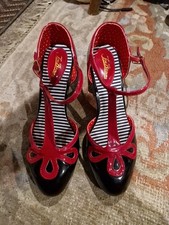 Joe Browns The Last Tango Mary Jane Black & Red Patent Shoes Heels ~ Size UK 9 