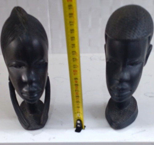 Pair hand carved wooden - pair,